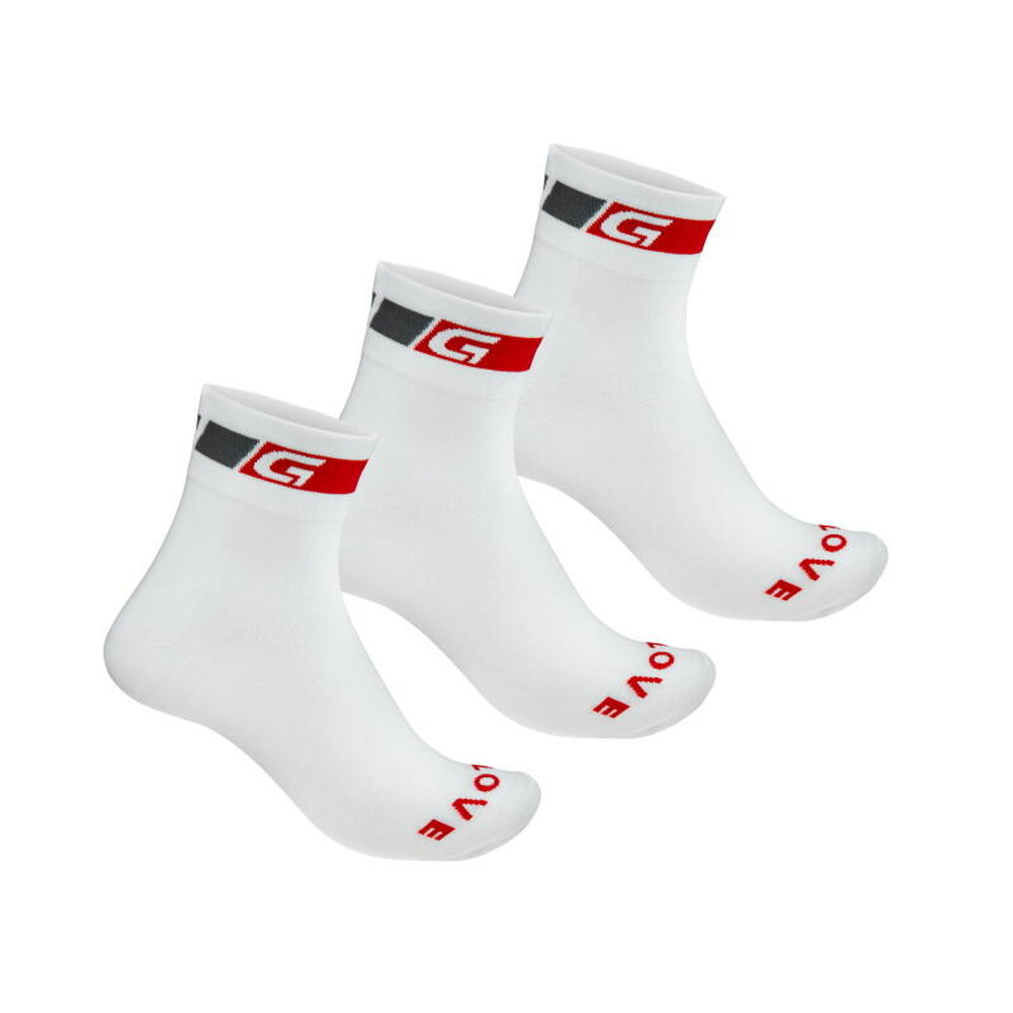 GRIPGRAB x3 Par de Meias de Verão REGULAR CUT Branco 6/7