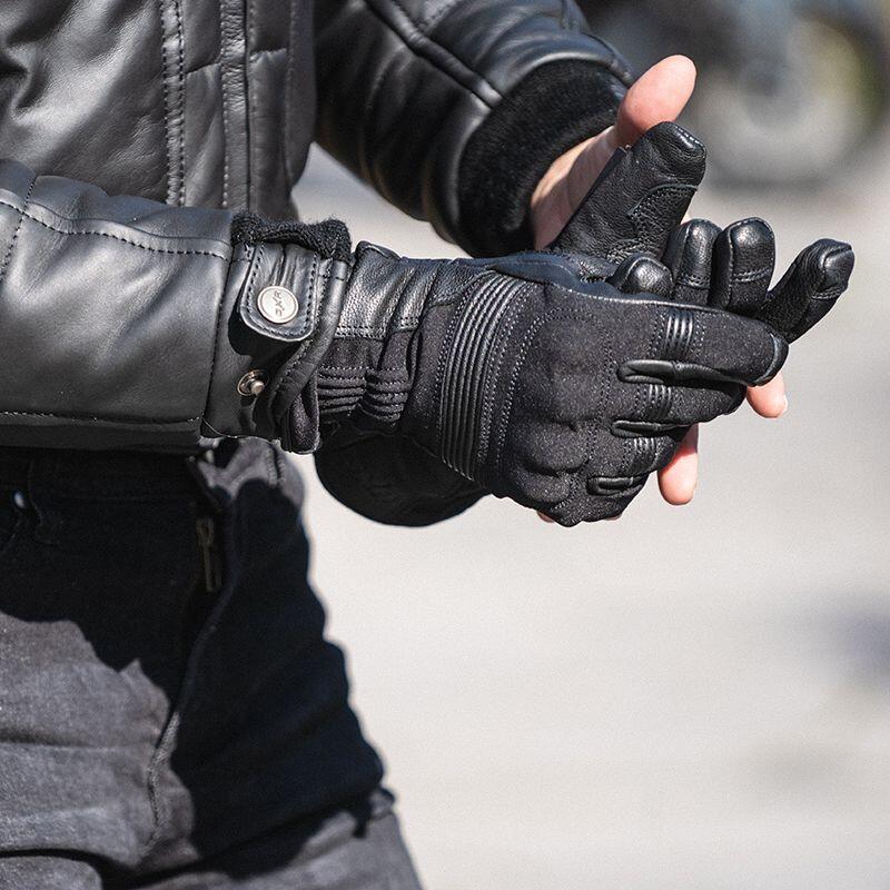 Gants en cuir noir homme - DistriCenter