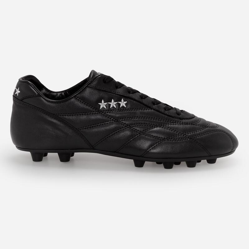 Scarpe calcio uomo NEW STAR VITELLO nero ricamo bianco suola PU