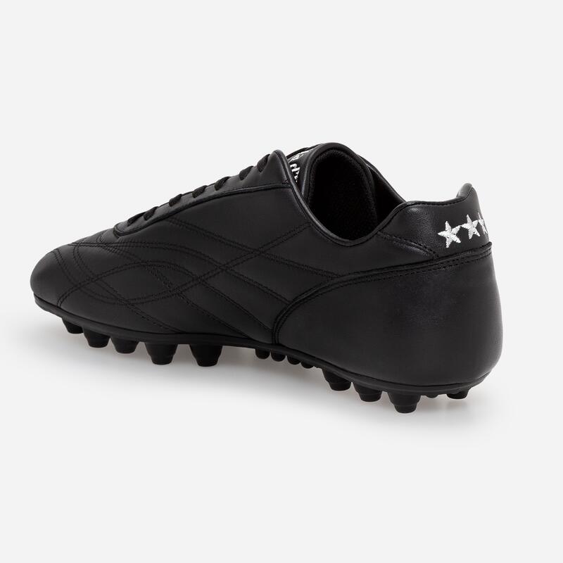 Scarpe calcio uomo NEW STAR VITELLO nero ricamo bianco suola GO