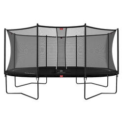 Trampoline ovale Favorit Regular noir 520 cm avec filet de sécurité