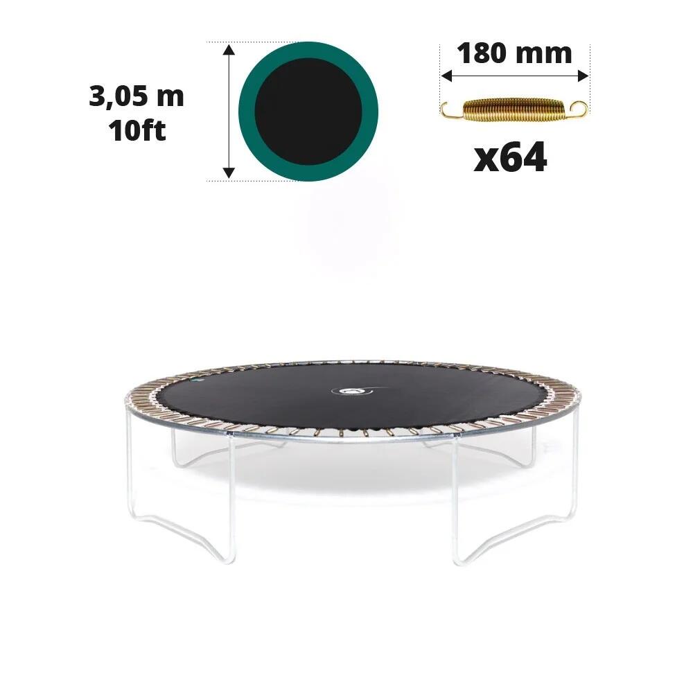 France Trampoline - Tapis De Saut Pour Trampoline Diamètre 3m05 Ayant 64 Ressorts De 180mm De Long - Tapis De Saut - Noir - Taille Unique - Decathlon