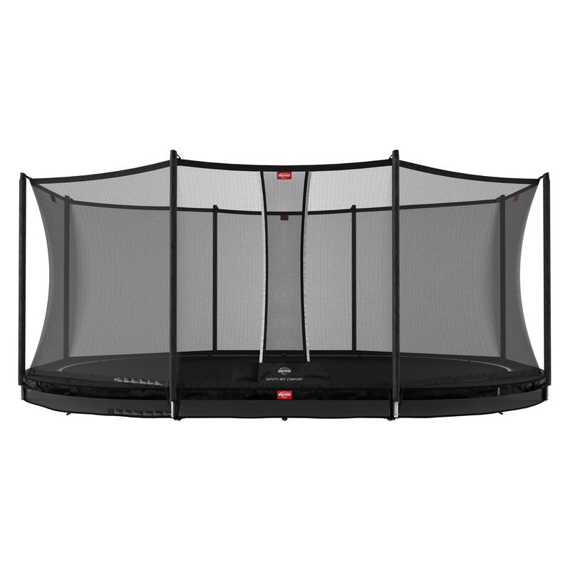 BERG Trampolin rund Favorit InGround schwarz 430 cm mit Sicherheitsnetz