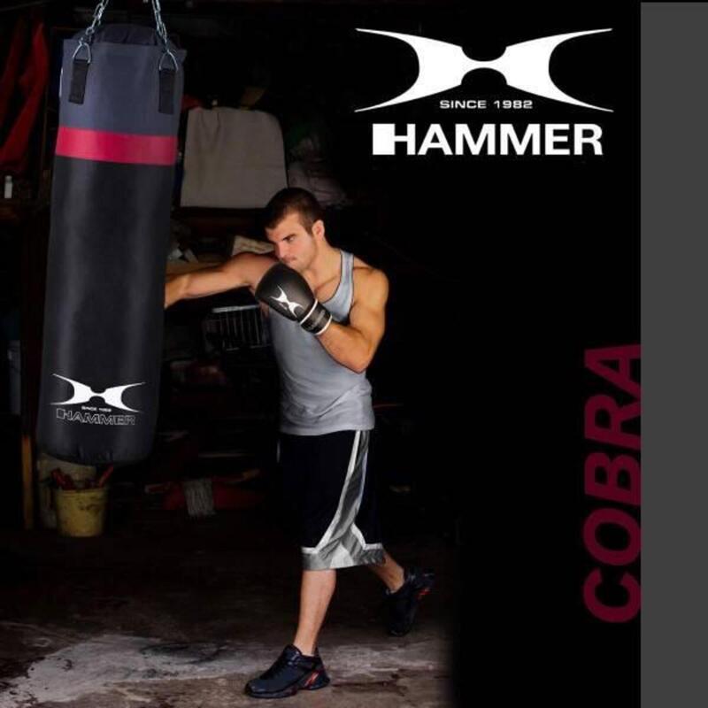 Set de boxe Cobra 100cm + gants - Noir - Durable - Tous âges - unisexe