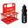 Pack 6 Botellas 750 ml Negro con Portabotellas Plegable Rojo