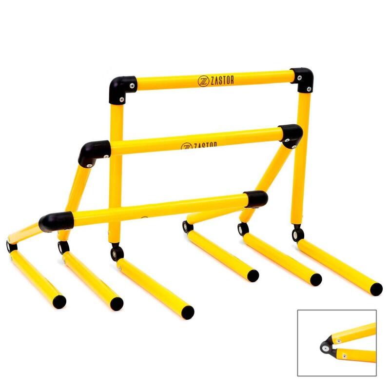 Set 4 Vallas Plegable y Altura Regulable Zastor COLL AMARILLO