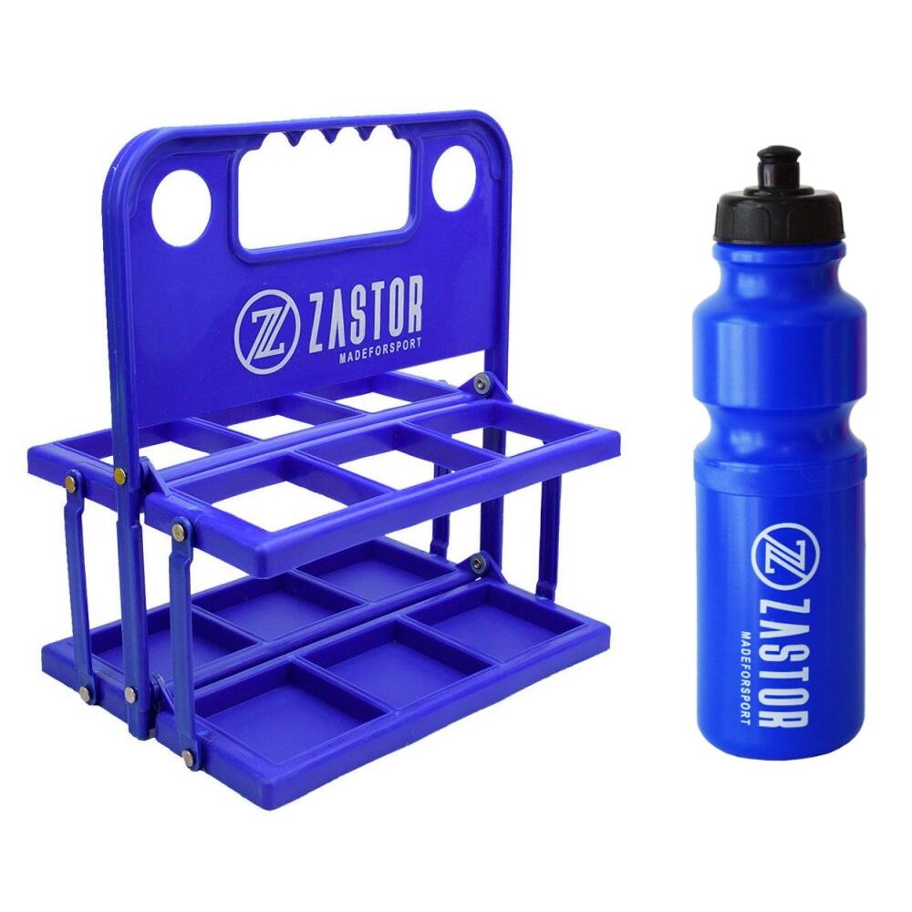 ZASTOR Pack 6 Botellas 750 ml Azul con Portabotellas Plegable Azul