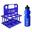 Pack 6 Botellas 750 ml Azul con Portabotellas Plegable Azul