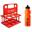 Pack 6 Botellas 750 ml Naranja con Portabotellas Plegable Rojo