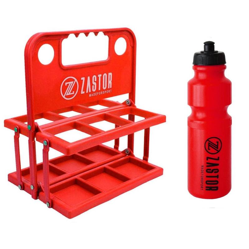 Pack 6 Botellas 750 ml Rojo con Portabotellas Plegable Rojo
