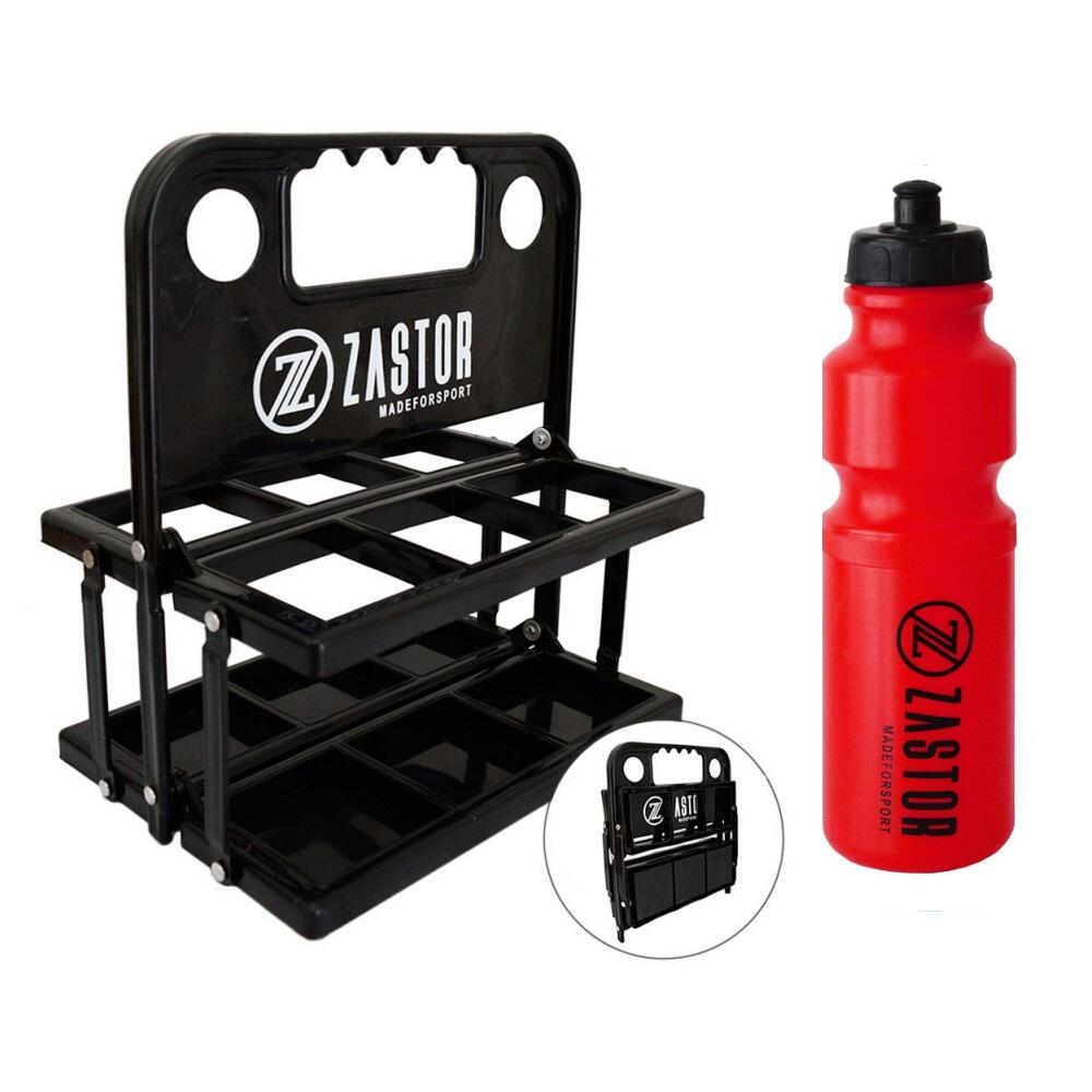 ZASTOR Pack 6 Botellas 750 ml Rojo con Portabotellas Plegable Negro