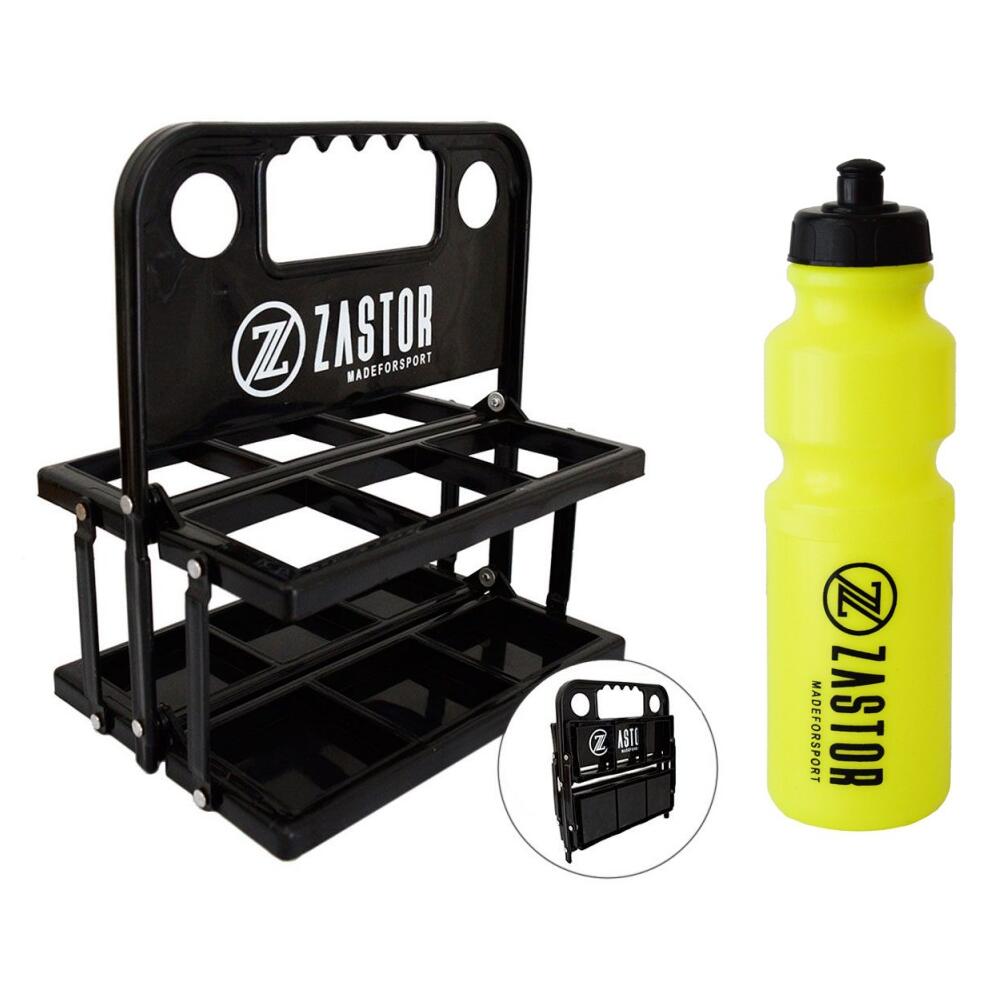 ZASTOR Pack 6 Botellas 750 ml Amarillo con Portabotellas Plegable Negro