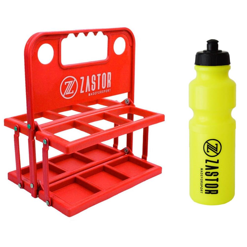 ZASTOR Pack 6 Botellas 750 ml Amarillo con Portabotellas Plegable Rojo