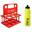 Pack 6 Botellas 750 ml Amarillo con Portabotellas Plegable Rojo