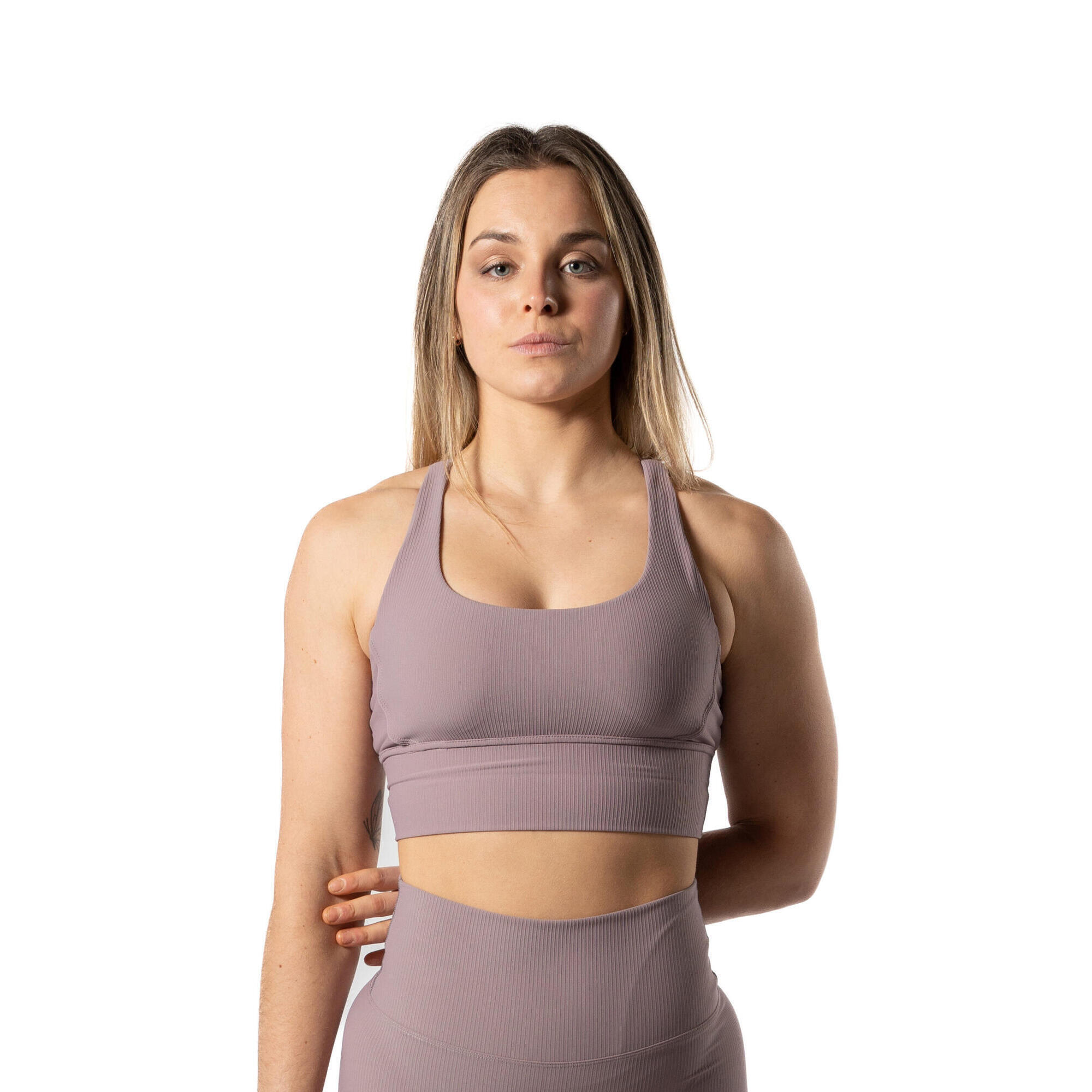 AESTHETIC WOLF Gerippter v2 Nahtloser Sport-BH Plum Rot