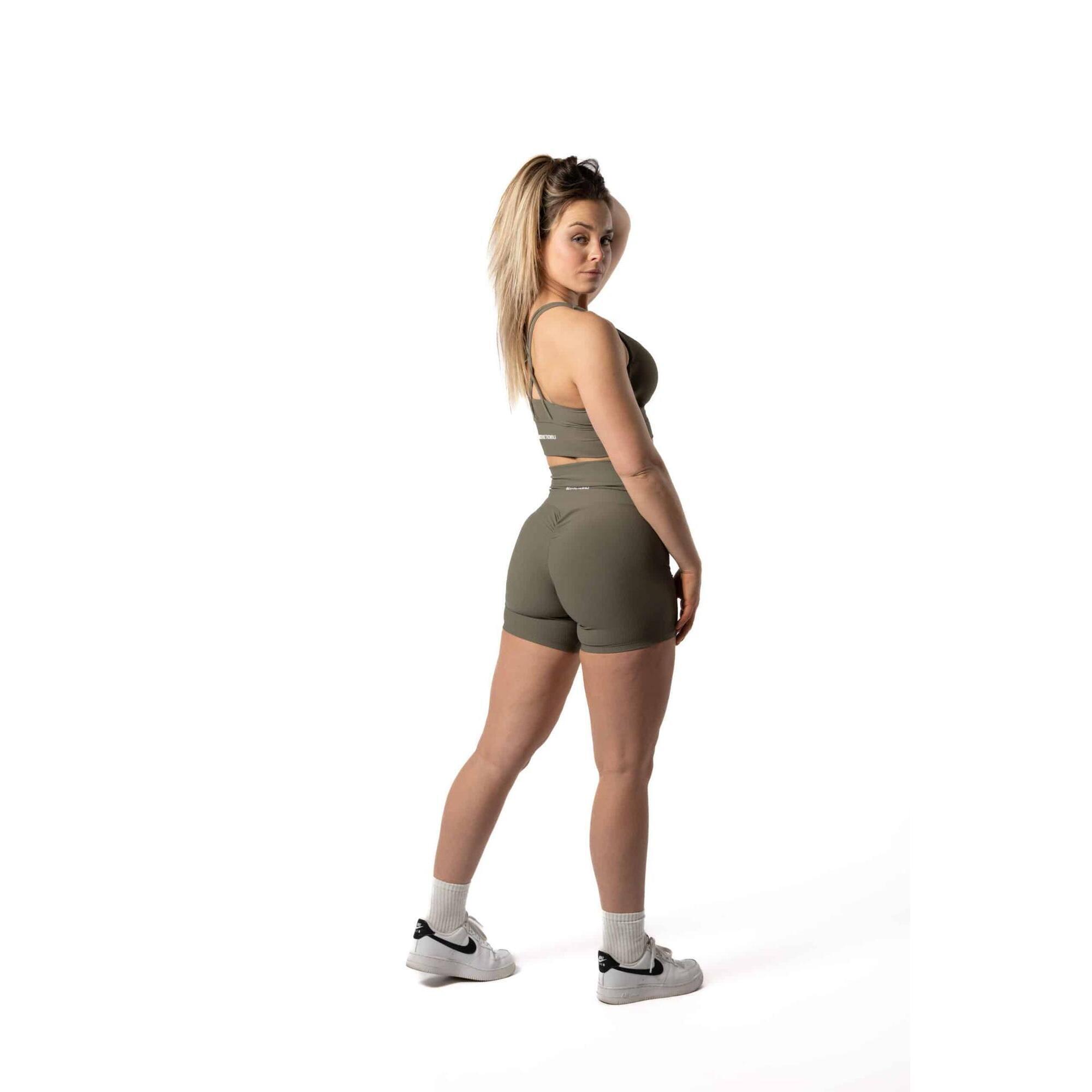 Pantaloncini a coste v2 Scrunch - Fitness - Donna - Verde salvia 5/5