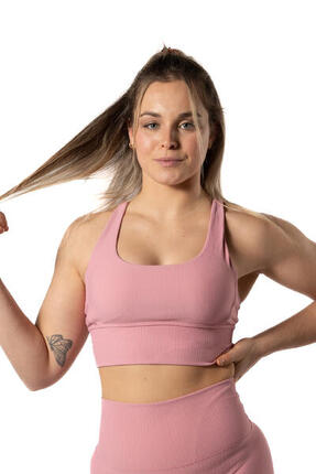 Gerippter v2 Nahtloser Sport-BH Weiß