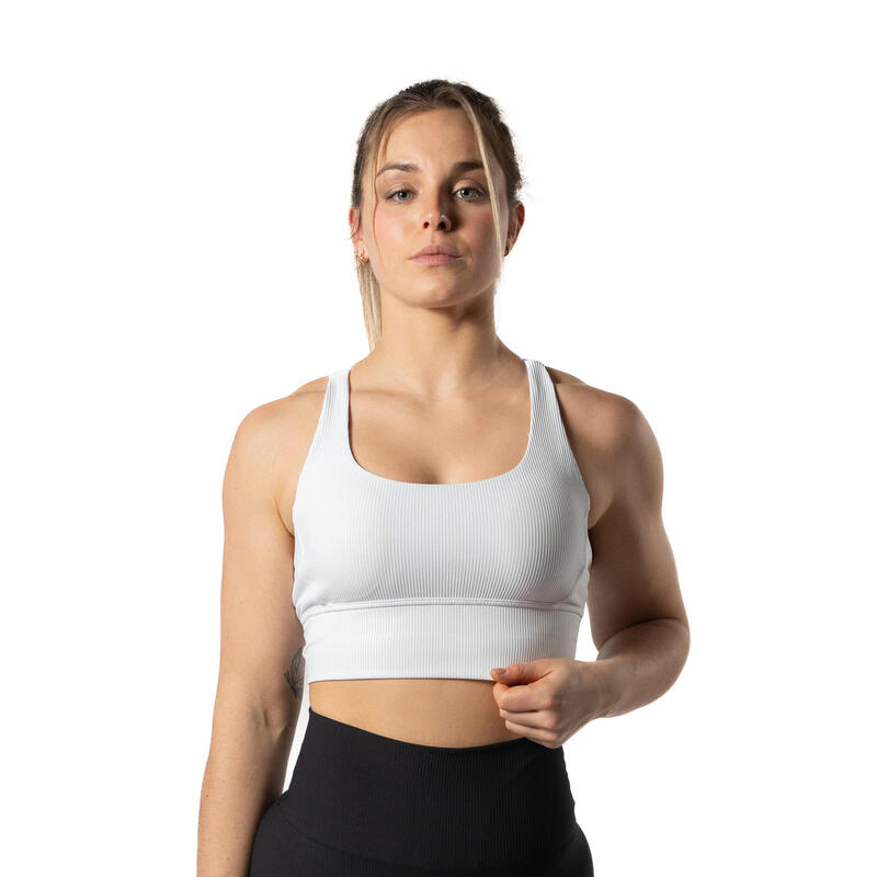 Soutien Desportivo Com Nervuras v2 Fitness Branco