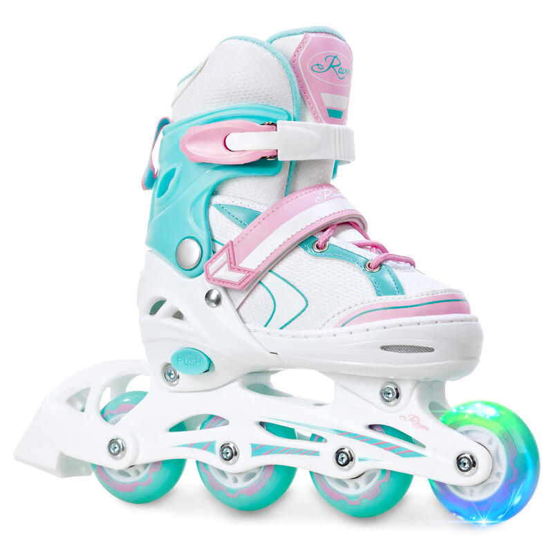 Raven Lia Verstelbare Rollerblade Lichtgevende LED Wiel Mint