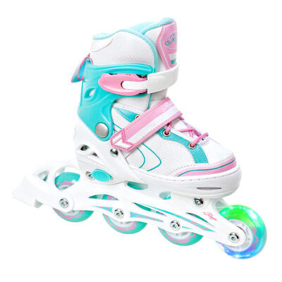 Patines ajustables rueda Lia Blanco/Rosa