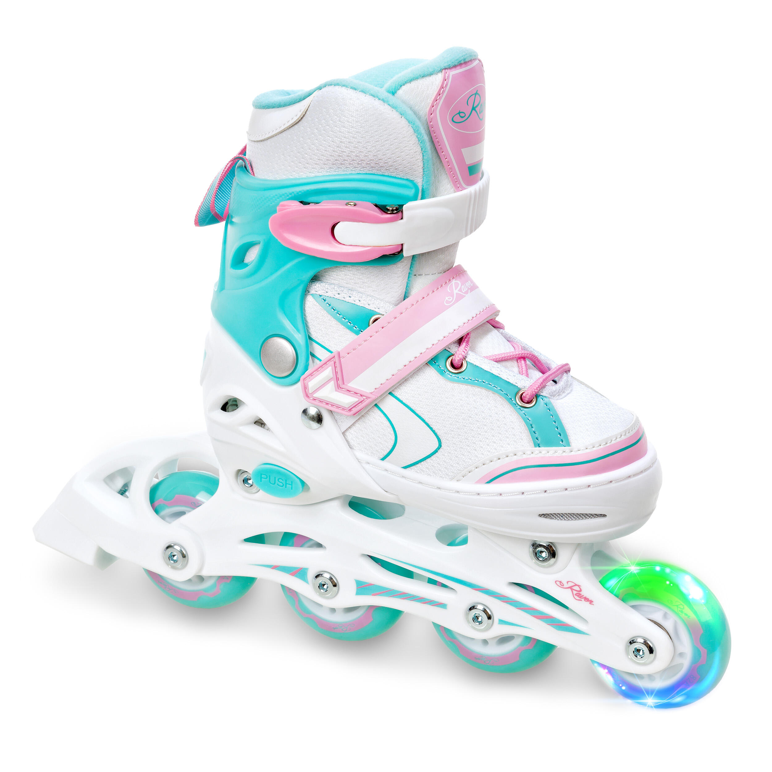 Patines Ajustable Patines 4en1 Luminoso Rueda Lia Blanco/Menta/Rosa 2/5
