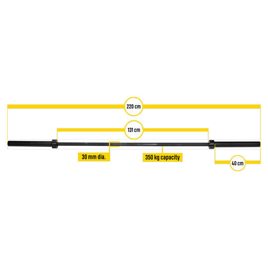 Barre olympique 220 cm OLBAR220C pour fitness et musculation 2/4