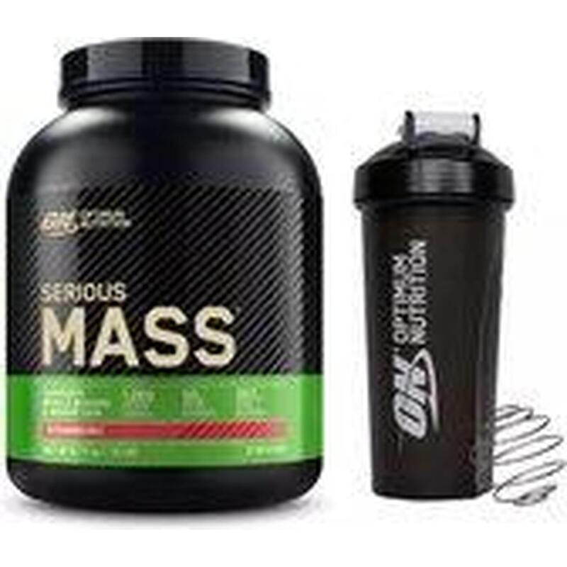 Serious Mass Bundel - Aardbei Mass Gainer + Shakebeker - 2727 gr