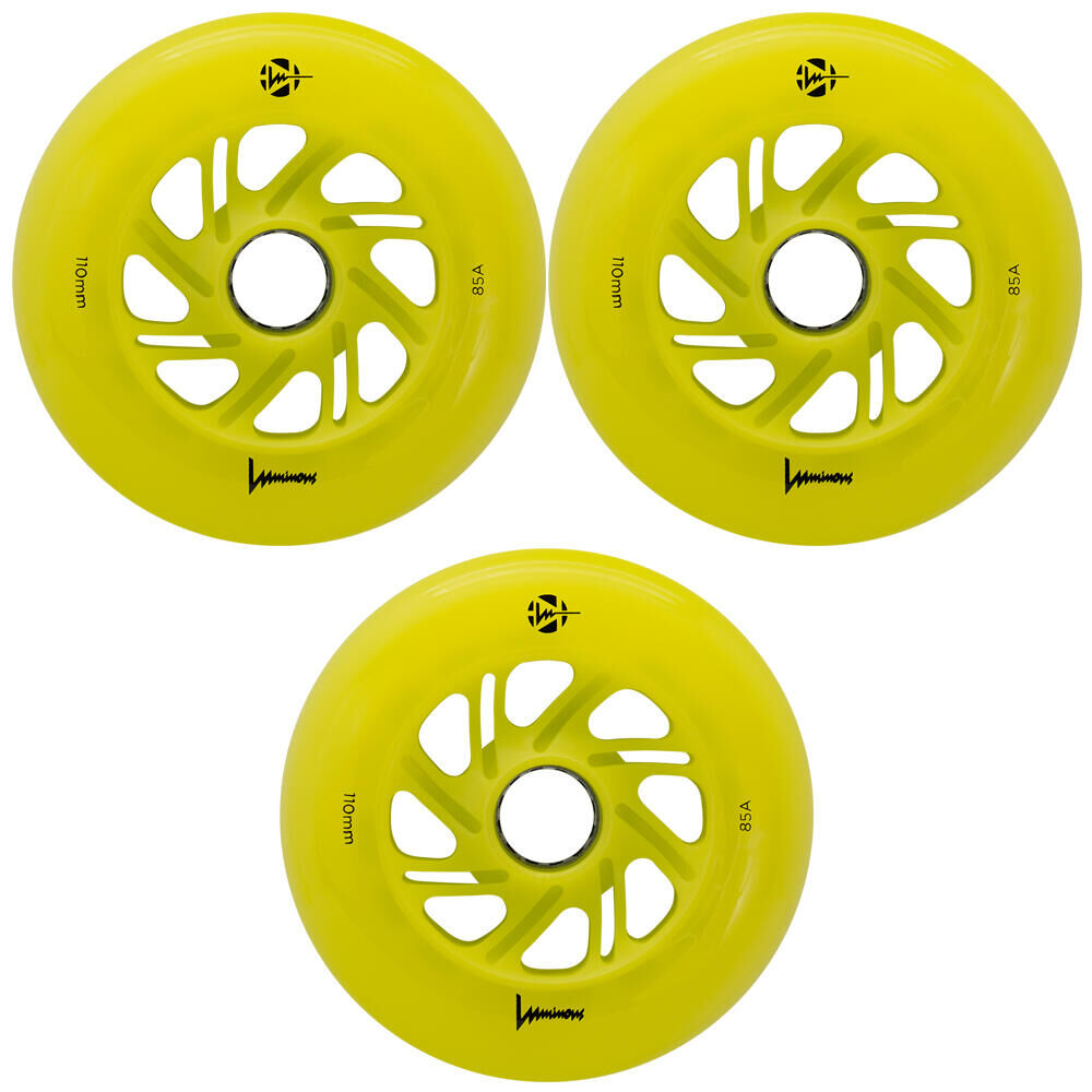 LUMINOUS LUMINOUS LED LIGHT UP INLINE SKATE WHEELS - CANARY 110 MM – SET OF 3