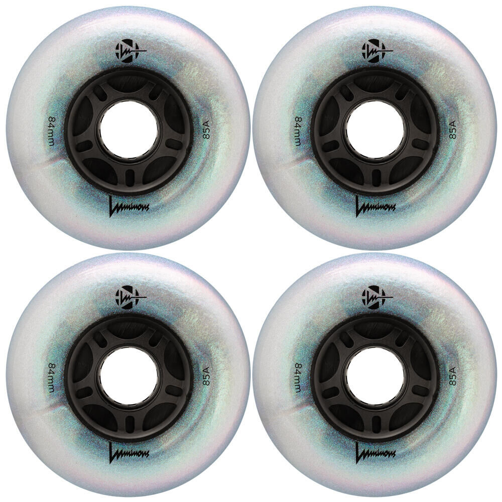 LUMINOUS LUMINOUS LED LIGHT UP INLINE SKATE WHEELS - BLACK PEARL 84 MM – SET OF 4