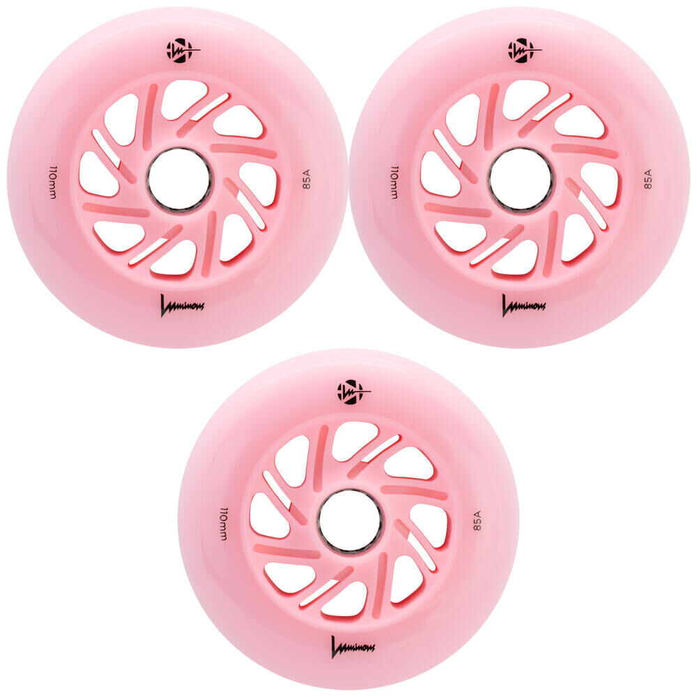 LUMINOUS LUMINOUS LED LIGHT UP INLINE SKATE WHEELS - FLAMINGO 110 MM – SET OF 3