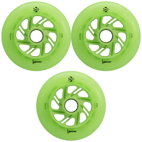 LUMINOUS Roue Inline 110mm 85A Vert Pomme Phosphorescent [x3]