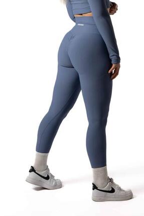 Gerippte v2 Scrunch Nahtlose Leggings Fitness Plum Rot
