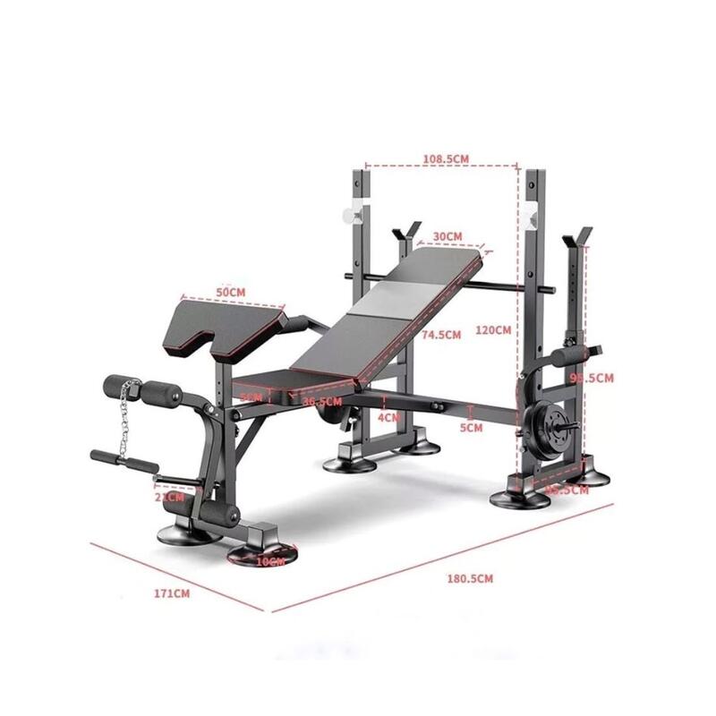 Banco Musculación multiestacion press banca sentadillas Fitness Tech Reclinable