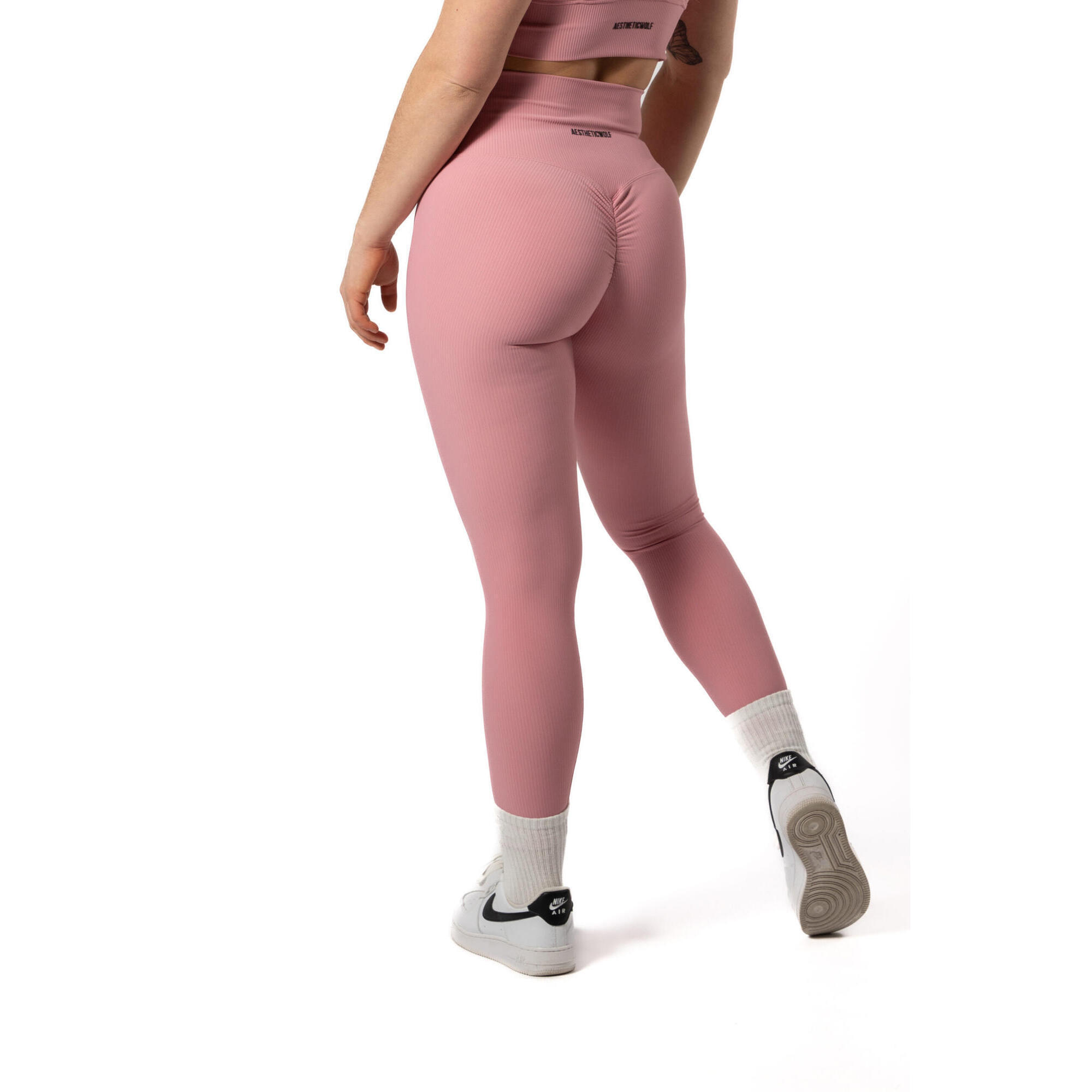 Leggings Senza Cuciture 'Ribbed v2' - Aesthetic Wolf - Fitness - Rosa 4/4