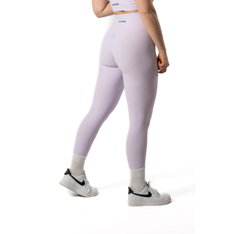 Legging Fitness Côtelé Scrunch Sans Coutures Lavande Bleu