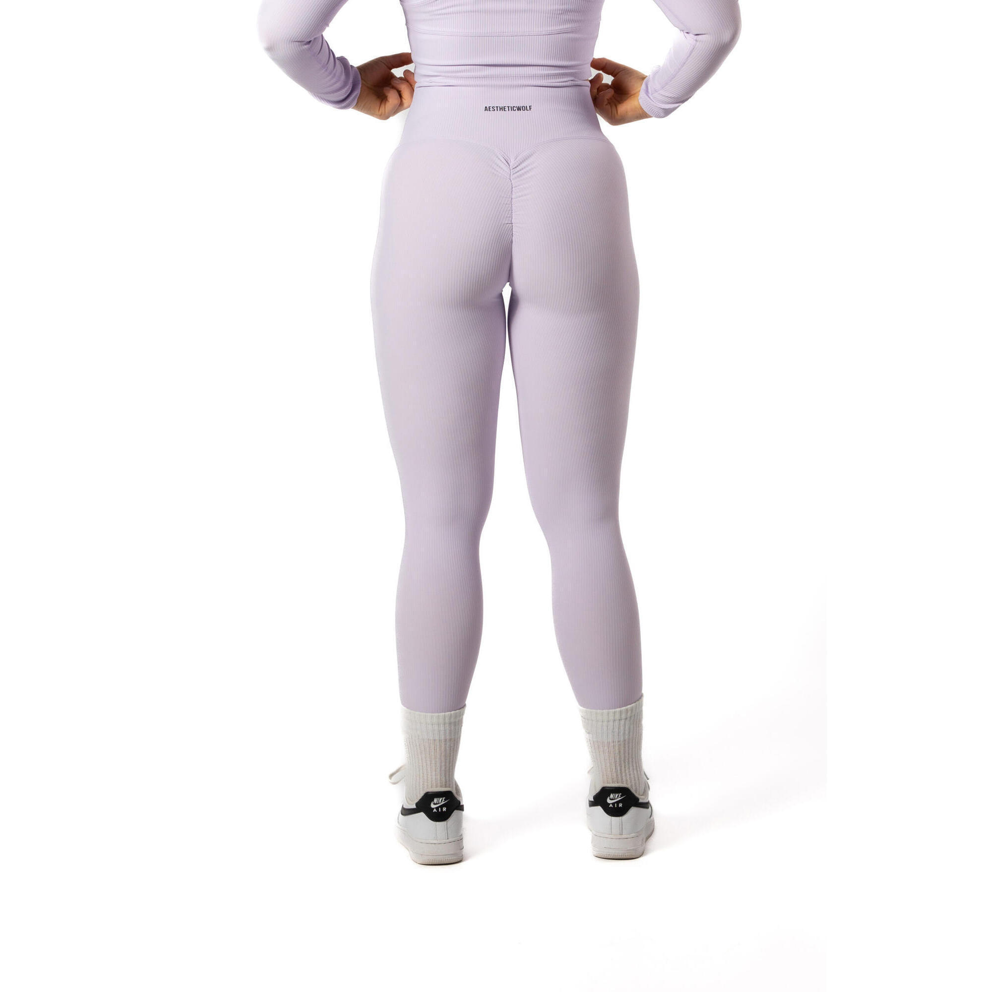 Naadloze Ribbed v2 Seamless Scrunch Legging Voor Fitness - Lavendel 3/5