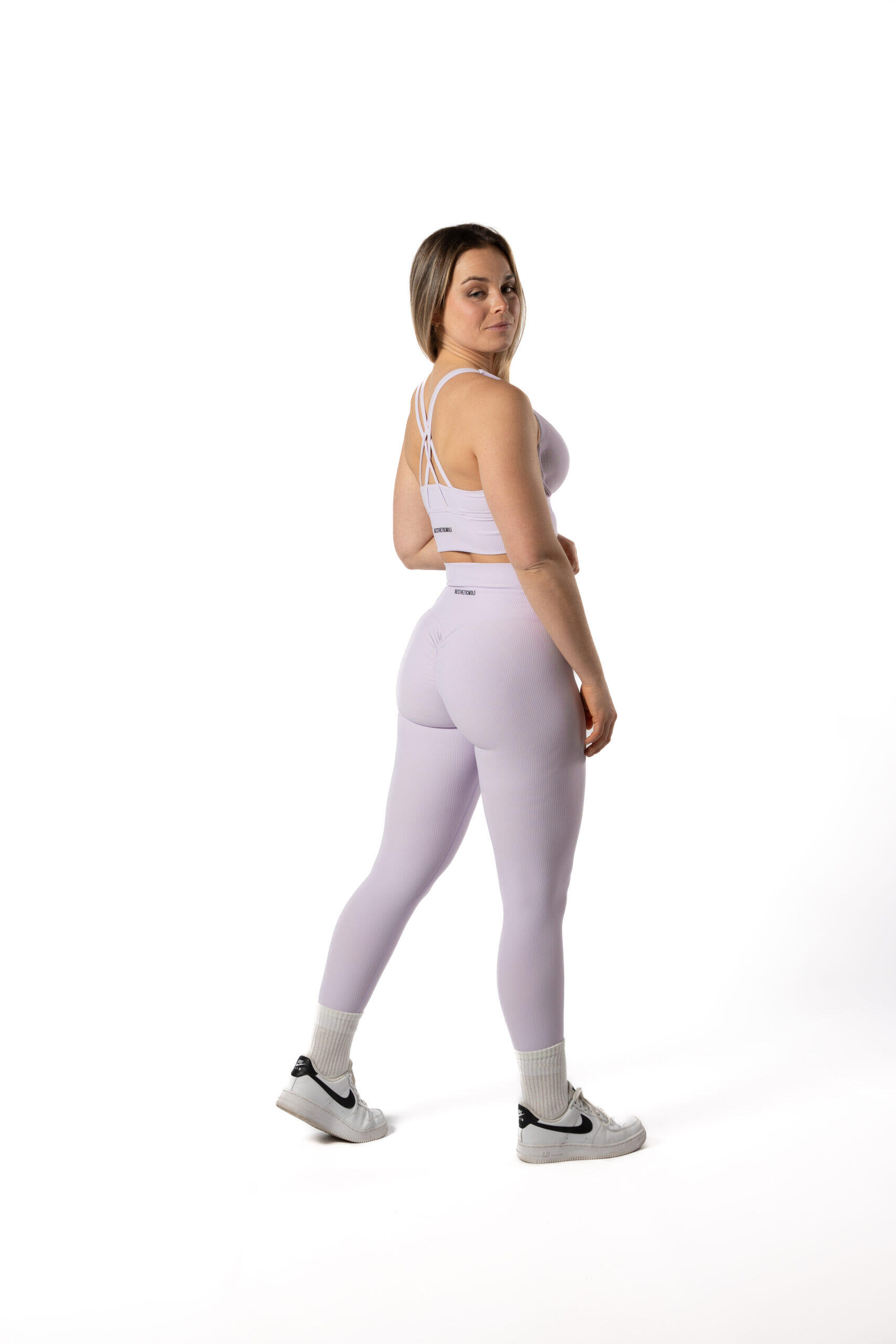Legging Fitness Côtelé Scrunch Sans Coutures Lavande Bleu 5/5