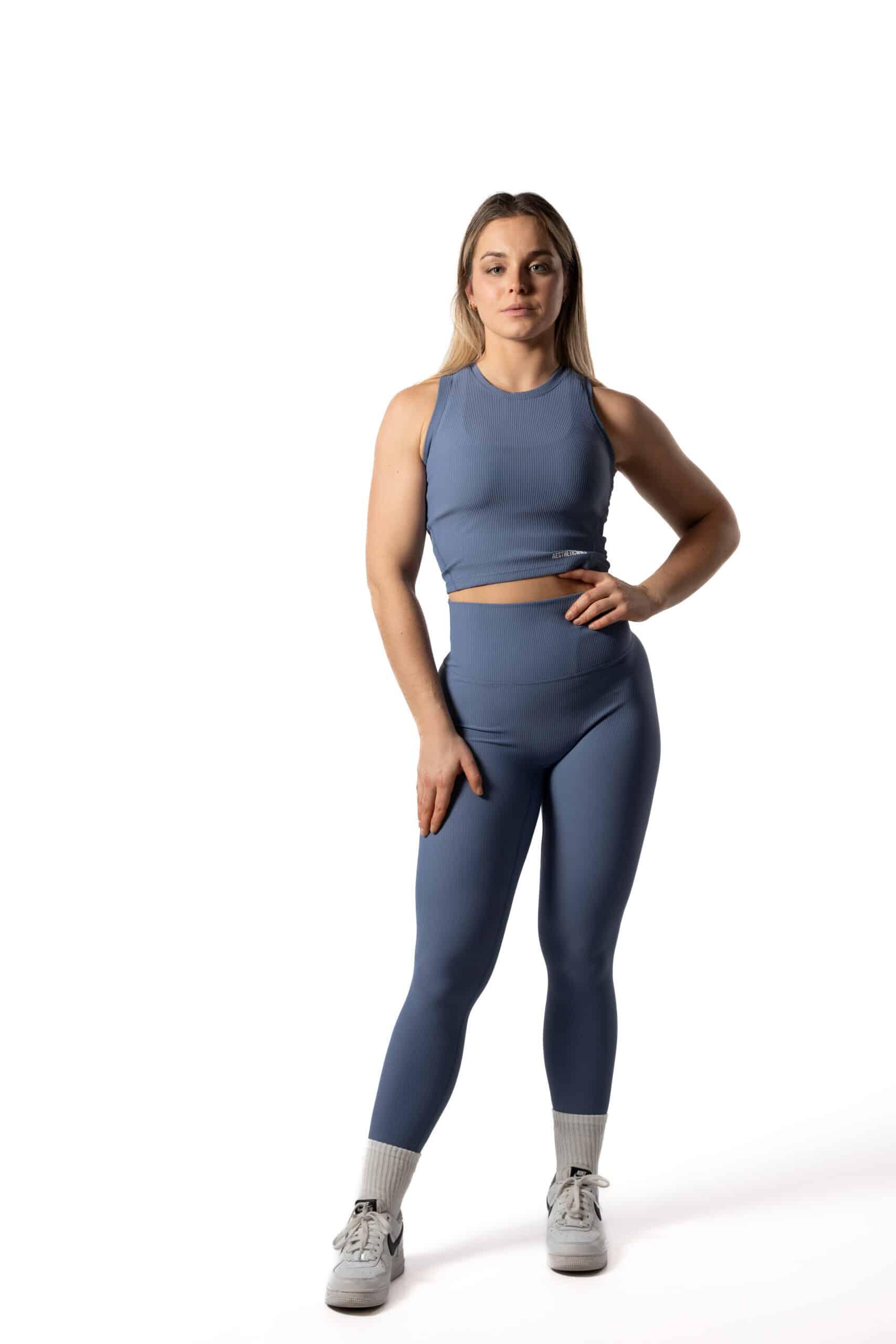 Mallas leggings sin costuras Ribbed v2 Scrunch Fitness Azul 5/5