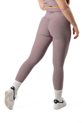 Naadloze ribbed v2 seamless scrunch legging voor fitness - plum blossom