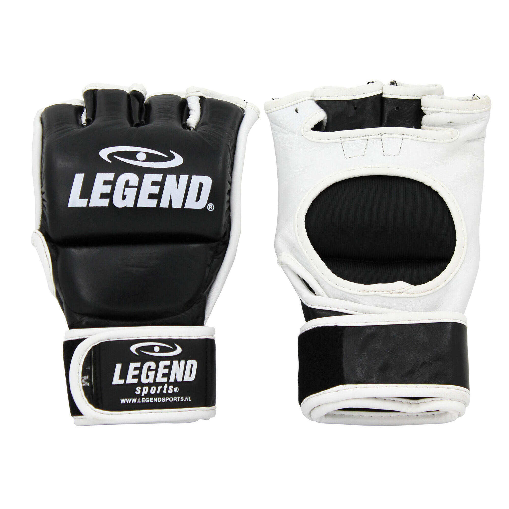 Legend Sports - Sac De Frappe / Gants Mma Homme/femme Cuir Noir-blanc - Mitaines De Combat - Blanc|noir - S - Decathlon