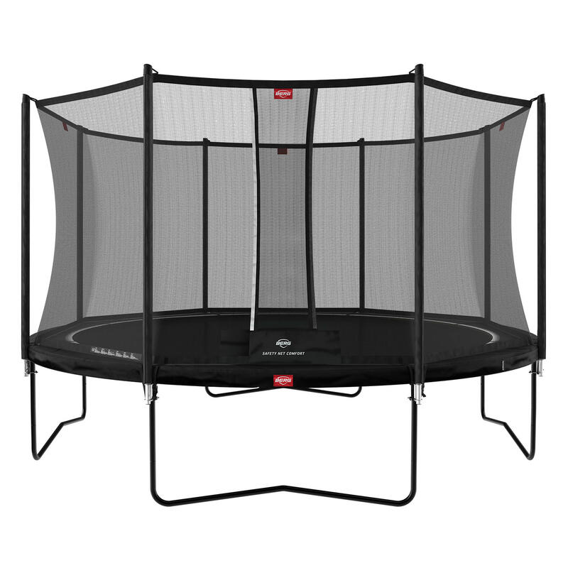 BERG Trampolin rund Favorit Regular Schwarz 430 cm mit Sicherheitsnetz