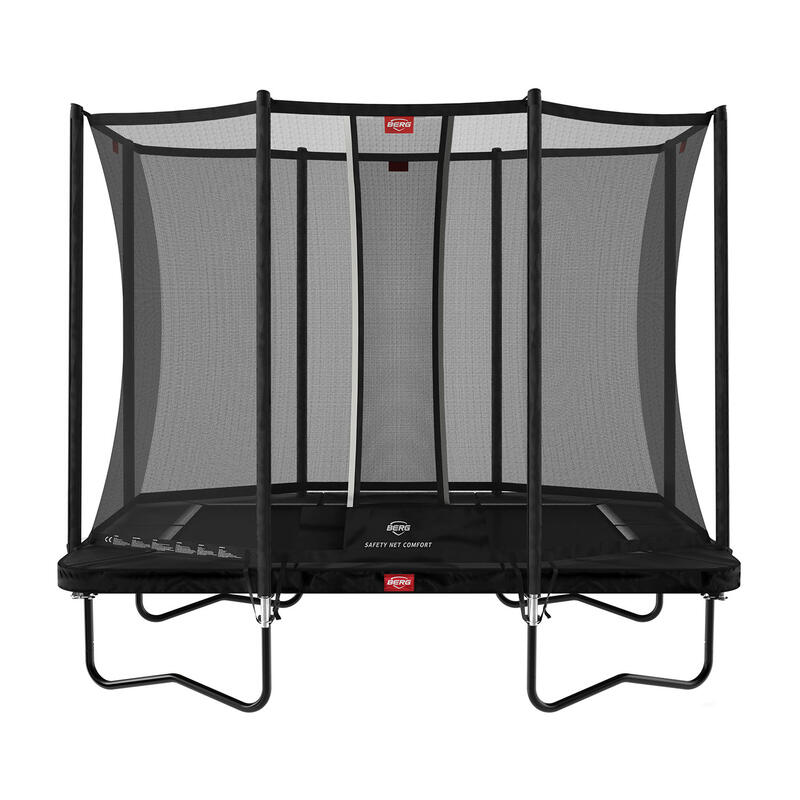 BERG Trampolin rechteckig Favorit Regular schwarz 280 cm mit Sicherheitsnetz