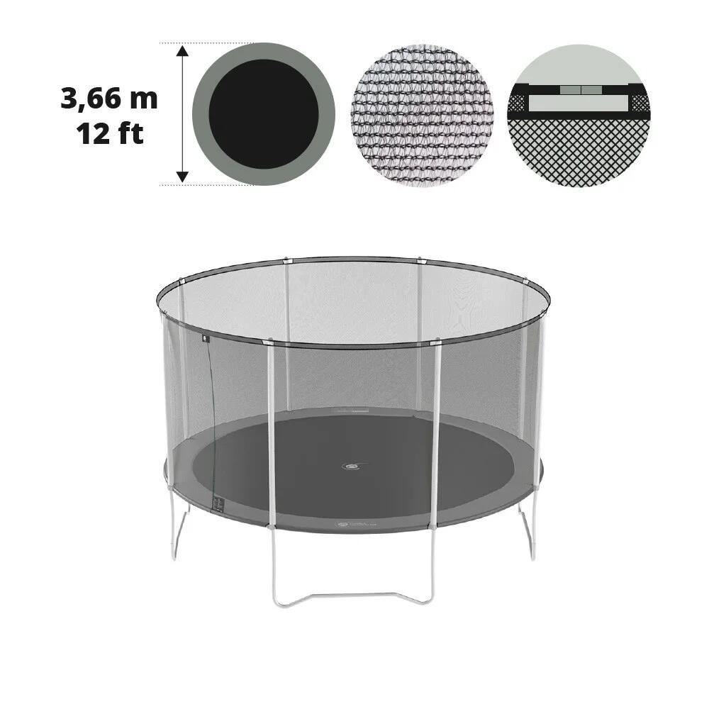 France Trampoline - Filet De Protection Pour Trampolines Rond ⌀3m66 - Filet De Cadre Trampoline - Noir - Taille Unique - Decathlon