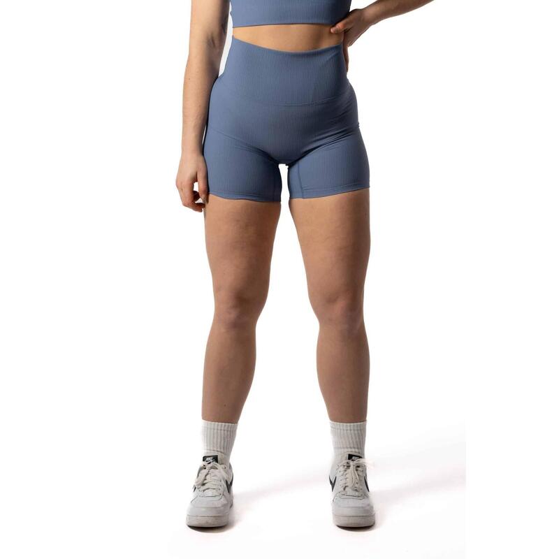 Gerippte v2 Scrunch Nahtlose Shorts Fitness Blau