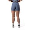 Naadloze Ribbed v2 Scrunch Seamless Shorts voor Fitness Blauw