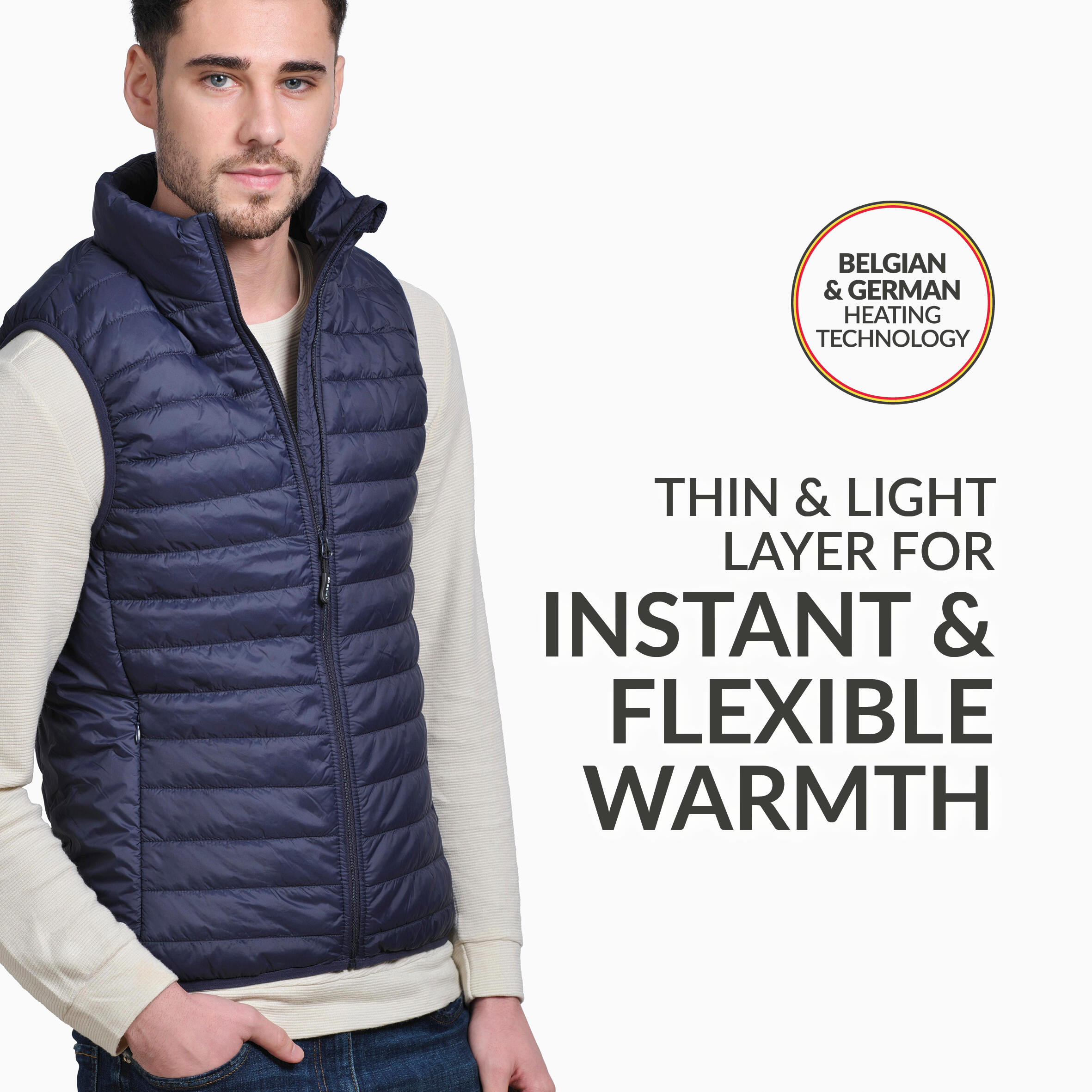 Verwarmde mouwloze vest - Regular Fit - Mannen - Super power technologie - blauw 3/7