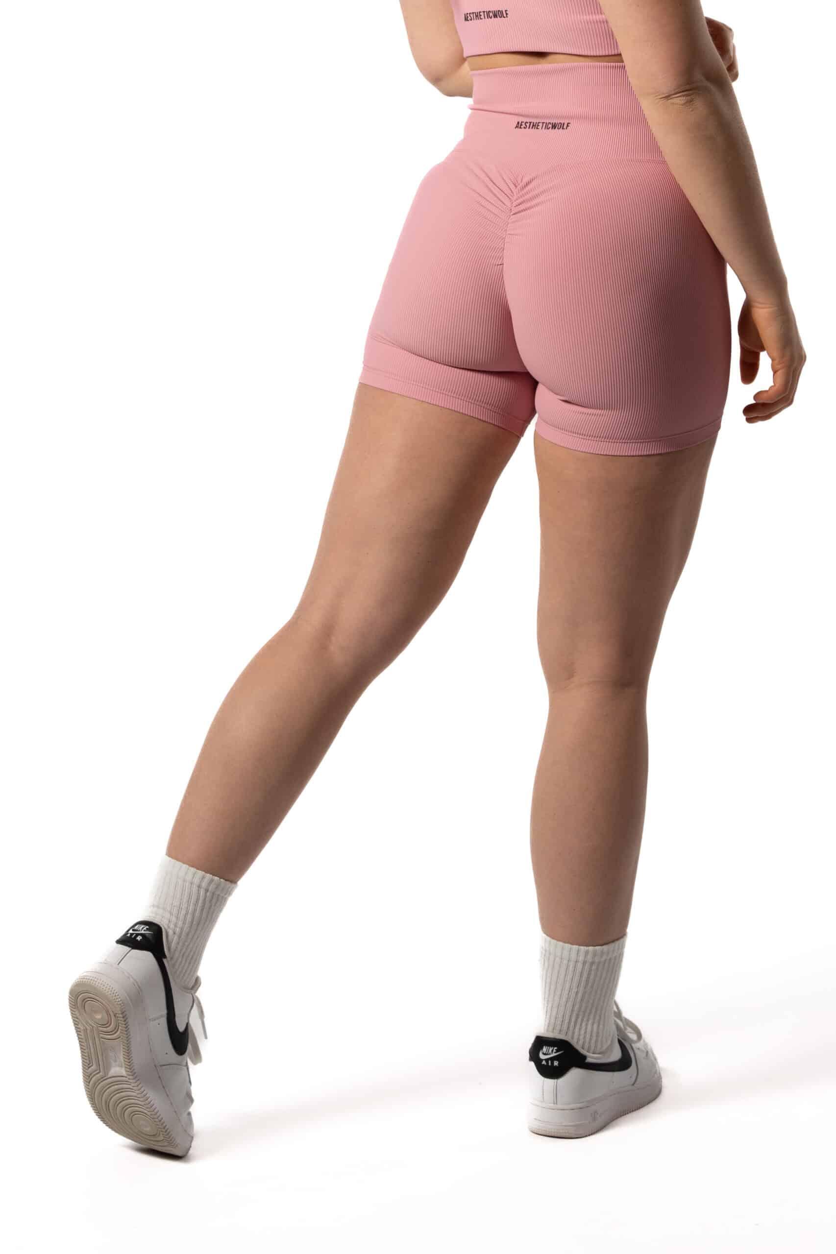 Pantaloncini a coste v2 Scrunch - Fitness - Donna - Zucchero filato 2/5