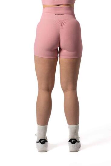 Naadloze Ribbed v2 Scrunch Seamless Shorts voor Fitness Roze