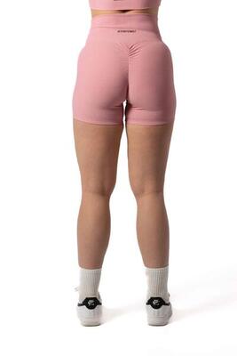 Naadloze ribbed v2 scrunch seamless shorts voor fitness roze
