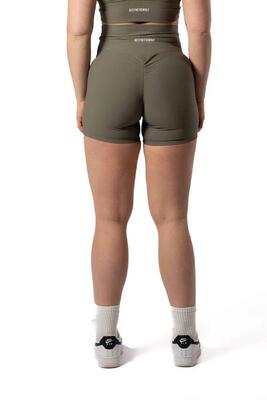 Naadloze ribbed v2 scrunch seamless shorts voor fitness salie groen